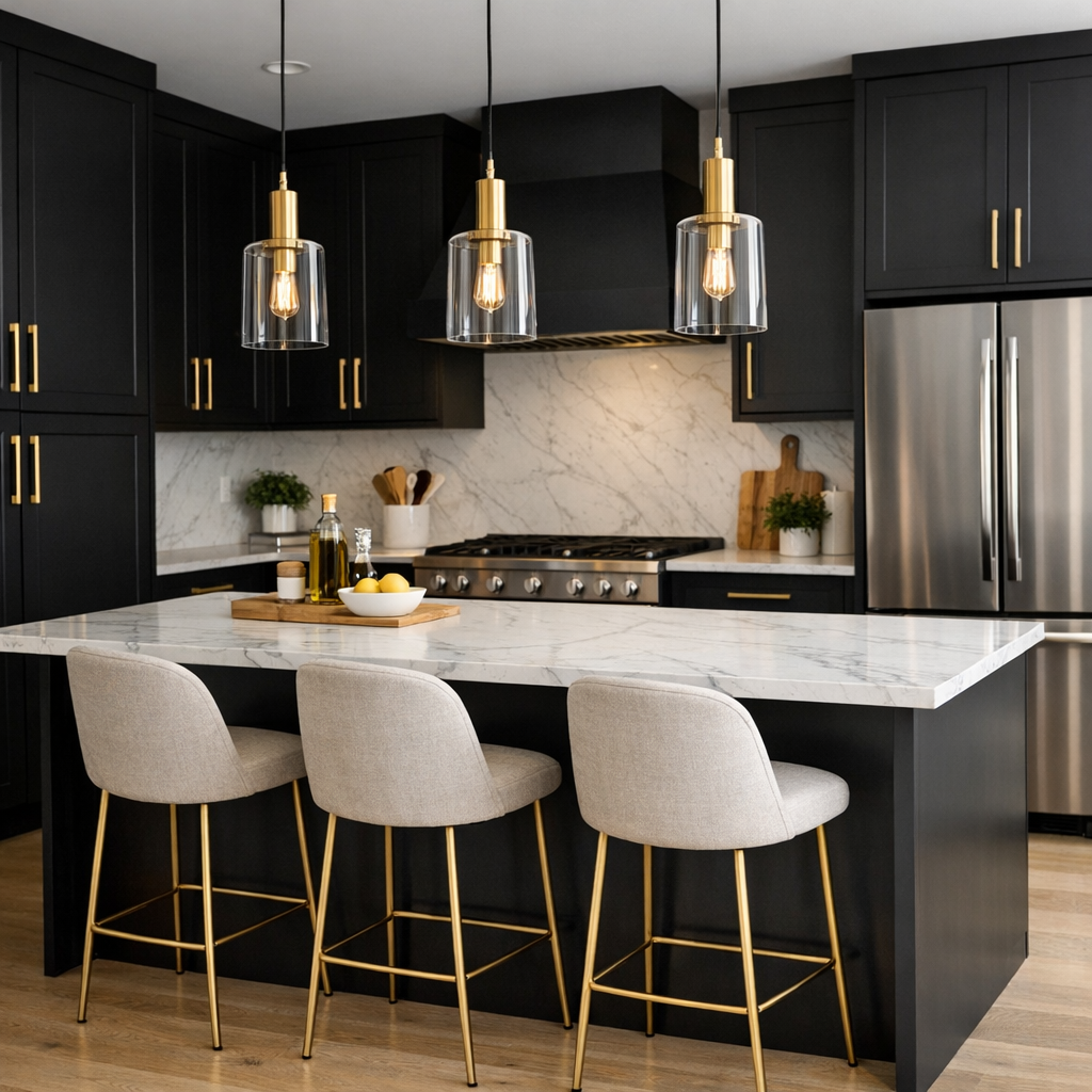 Realistic interior photo of a modern kitchen, matt
