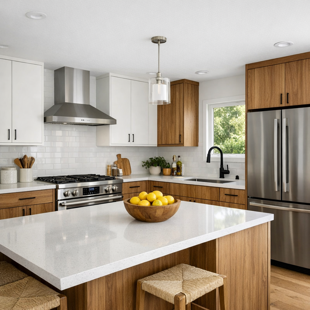 Realistic interior photo of a modern renovated kit